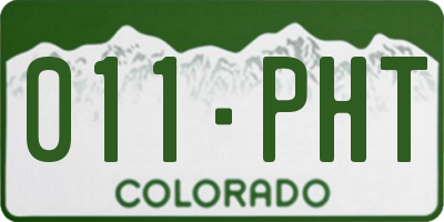 CO license plate 011PHT
