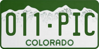 CO license plate 011PIC