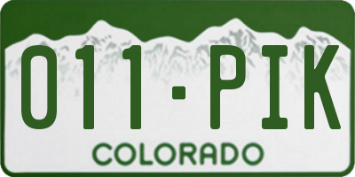 CO license plate 011PIK