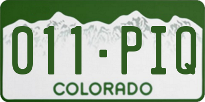 CO license plate 011PIQ