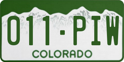 CO license plate 011PIW
