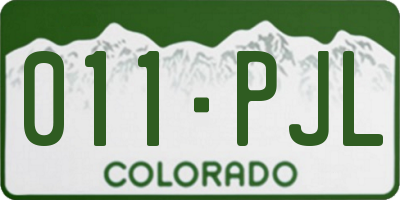 CO license plate 011PJL