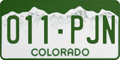 CO license plate 011PJN