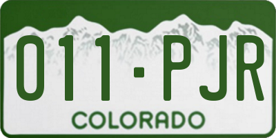 CO license plate 011PJR