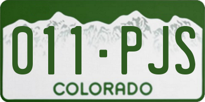 CO license plate 011PJS