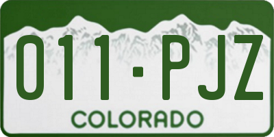CO license plate 011PJZ