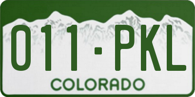 CO license plate 011PKL