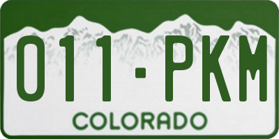 CO license plate 011PKM