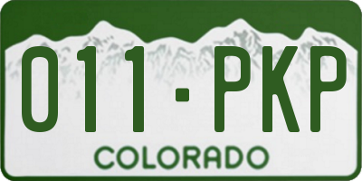 CO license plate 011PKP