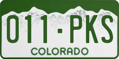 CO license plate 011PKS