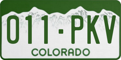 CO license plate 011PKV