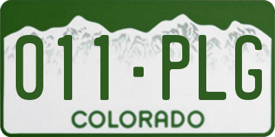 CO license plate 011PLG