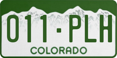 CO license plate 011PLH