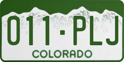 CO license plate 011PLJ