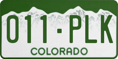 CO license plate 011PLK