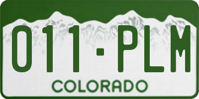 CO license plate 011PLM