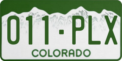 CO license plate 011PLX