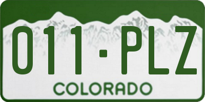 CO license plate 011PLZ