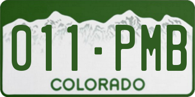 CO license plate 011PMB
