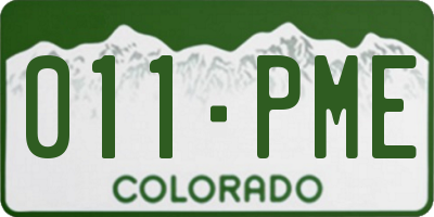 CO license plate 011PME