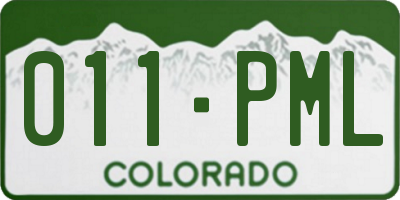 CO license plate 011PML