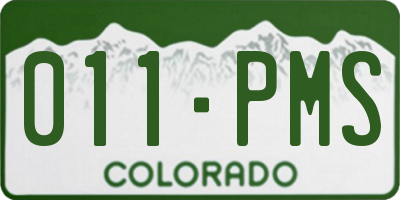 CO license plate 011PMS