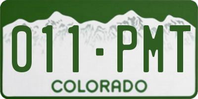 CO license plate 011PMT