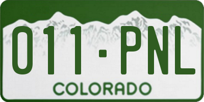 CO license plate 011PNL