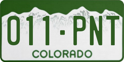 CO license plate 011PNT
