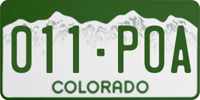 CO license plate 011POA