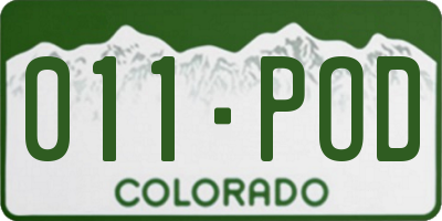 CO license plate 011POD