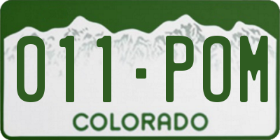 CO license plate 011POM