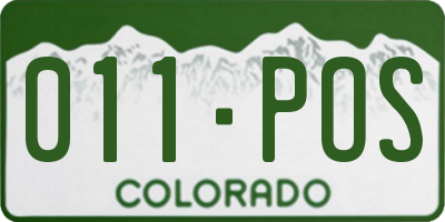 CO license plate 011POS