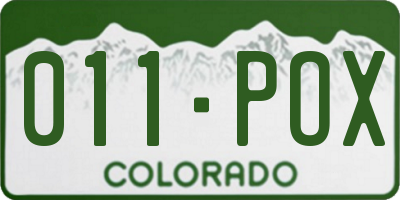CO license plate 011POX