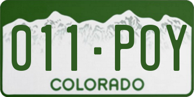 CO license plate 011POY