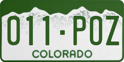 CO license plate 011POZ