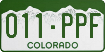 CO license plate 011PPF