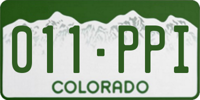 CO license plate 011PPI