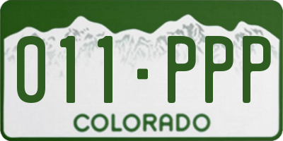 CO license plate 011PPP