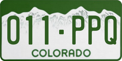 CO license plate 011PPQ
