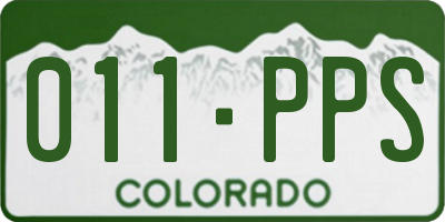 CO license plate 011PPS