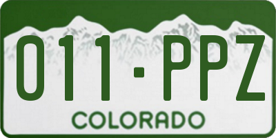 CO license plate 011PPZ