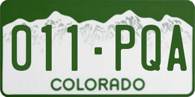 CO license plate 011PQA