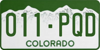 CO license plate 011PQD