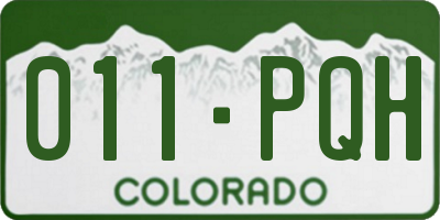 CO license plate 011PQH