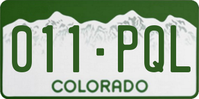 CO license plate 011PQL