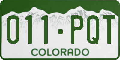 CO license plate 011PQT