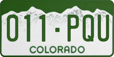 CO license plate 011PQU