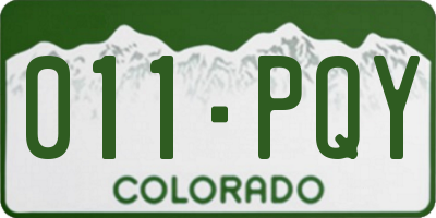 CO license plate 011PQY