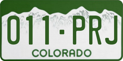 CO license plate 011PRJ